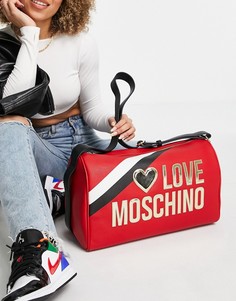 Красная дорожная сумка-тоут с большим логотипом Love Moschino-Красный