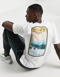 Белая футболка с тропическим принтом на спине River Island-Белый