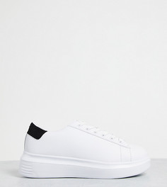 Белые кроссовки на плоской подошве для широкой стопы Truffle Collection-Белый