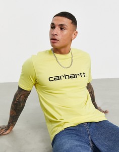 Желтая футболка с логотипом-надписью Carhartt WIP-Желтый