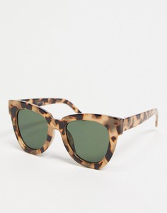 Массивные солнцезащитные очки "кошачий глаз" с бледным черепаховым принтом и линзами G15 ASOS DESIGN-Коричневый цвет
