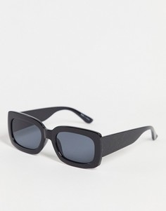Черные прямоугольные солнцезащитные очки в стиле ретро Pieces-Черный цвет