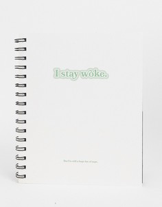 Блокнот формата А5 с надписью "I stay woke" Typo-Многоцветный