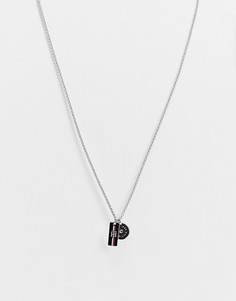 Серебристое ожерелье с маленькими подвесками в виде жетона и диска Tommy Hilfiger-Серебристый