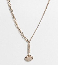 Золотистое ожерелье с плетеной цепочкой и вращающимся камнем Reclaimed Vintage Inspired-Золотистый