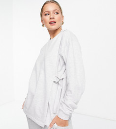 Серый меланжевый свитшот для кормящих мам с D-образным кольцом ASOS DESIGN Maternity-Розовый цвет