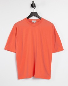 Коралловая oversized-футболка In The Style-Оранжевый цвет