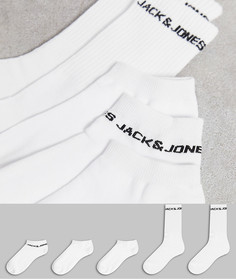 Набор из 5 пар носков разных моделей Jack & Jones-Белый