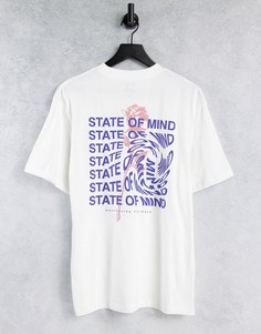 Белая футболка с принтом "State of mind" River Island-Белый