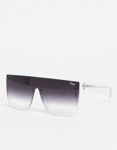 Черные солнцезащитные очки с плоским верхом, прозрачными линзами и эффектом омбре Quay Jaded-Черный цвет