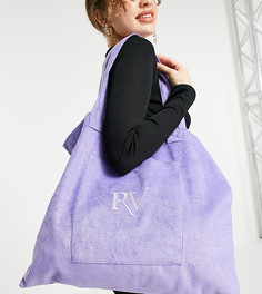 Сиреневая сумка-тоут из махровой ткани с логотипом Reclaimed Vintage Inspired-Фиолетовый цвет