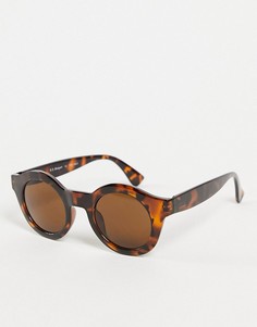 Солнцезащитные очки в круглой оправе с черепаховым принтом в стиле унисекс AJ Morgan-Коричневый цвет