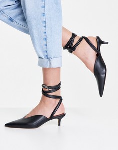 Черные туфли с завязками на щиколотке Topshop Fiona-Черный цвет