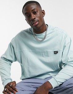 Голубой лонгслив в стиле oversized с декоративными строчками и выбеленным эффектом ASOS Unrvlld Spply-Зеленый цвет