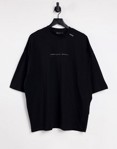 Черная футболка в стиле oversized с принтом логотипа ASOS Unrvlld Spply-Черный цвет