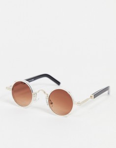 Круглые солнцезащитные очки в стиле унисекс с коричневыми линзами Spitfire Euph 2-Прозрачный