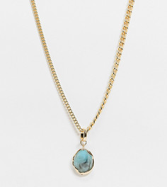 Золотистое ожерелье с искусственным амазонитом Reclaimed Vintage Inspired-Золотистый