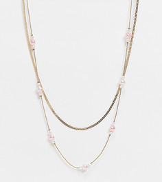 Ожерелье в несколько рядов с жемчугом Reclaimed Vintage Inspired-Серебристый