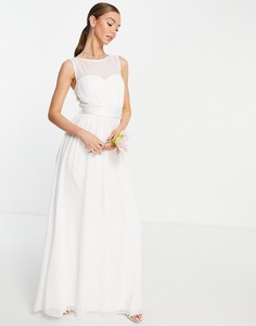 Фактурное свадебное платье макси белого цвета Little Mistress-Белый