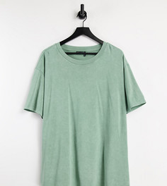 Выбеленная шалфейно-зеленая футболка в стиле oversized ASOS DESIGN Curve-Зеленый цвет