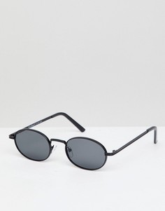 Круглые солнцезащитные очки в черной металлической оправе AJ Morgan-Черный