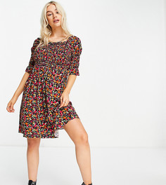 Платье мини с присборенным лифом и цветочным принтом Y.A.S. Petite-Многоцветный