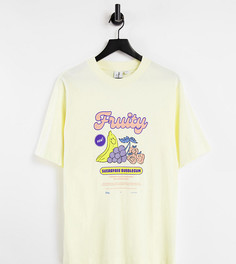 Лимонная футболка с графическим принтом фруктов COLLUSION-Желтый