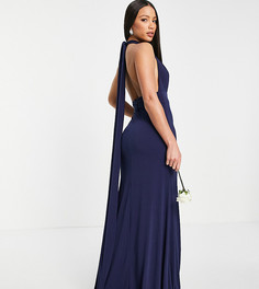 Темно-синее платье-трансформер макси для подружки невесты TFNC Tall-Темно-синий