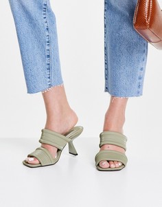 Уплотненные мюли цвета хаки Topshop Nessy-Зеленый цвет