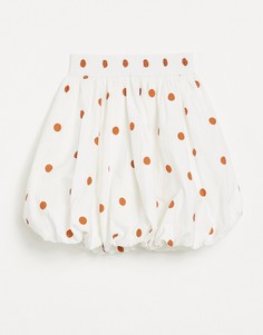 Пышная хлопковая мини-юбка в горошек ASOS DESIGN-Multi