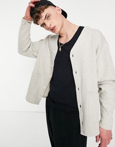 Бежевый oversized-кардиган ASOS DESIGN-Нейтральный