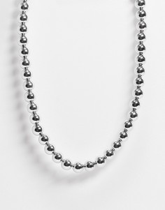 Серебристое ожерелье-бусы DesignB-Серебристый