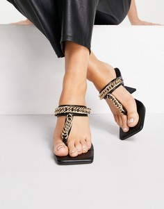 Черные мюли-сандалии с цепочками Topshop Nova-Черный цвет
