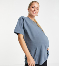 Серая футболка в стиле oversized ASOS DESIGN Maternity-Серый