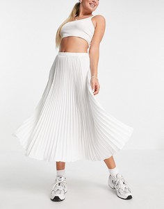 Белая плиссированная юбка миди French Connection-Белый