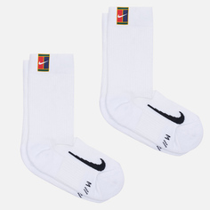 Комплект носков Nike 2-Pack Multiplier Crew Cushioned, цвет белый