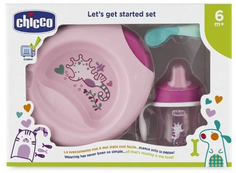 Набор детской посуды Chicco 6 м+, розовый (00016200100000)