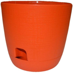 Горшок для цветов ТЕК-А-ТЕК Twist 320-23, 3,3 л, с поддоном, оранжевый (ТЕК.А.ТЕК 320-23)