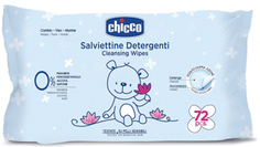 Детские влажные салфетки Chicco очищающие, 0 м+, без клапана, 72 шт (00009163100000)
