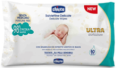 Детские влажные салфетки Chicco ультра-мягкие, без клапана, 60 шт (00009163610000)