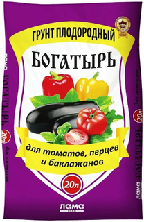 Биогрунт БОГАТЫРЬ для томатов, перца и баклажанов, 20 л (4680010310250)