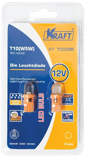 Лампа автомобильная Kraft T10 W5W (W2.1x9.5d) 12V Yellow (KT 700085)