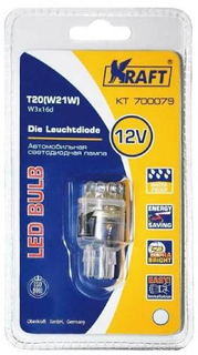 Лампа автомобильная Kraft T20 W21W W3x16d 12v 9 LEDs White (KT 700079)