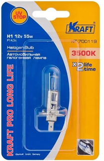 Лампа автомобильная Kraft H1 12v 55w P14,5s Pro Long Life (KT 700119)