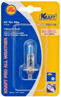 Лампа автомобильная Kraft H1 12v 55w P14,5s Pro All Weather (KT 700108)