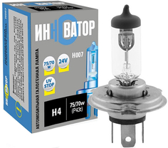 Лампа автомобильная ИННОВАТОР H4 24v 75/70w P43t (H007)