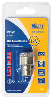 Лампа автомобильная Kraft P21W BA15s 12/24v 12 LEDs Yellow (KT 700062)
