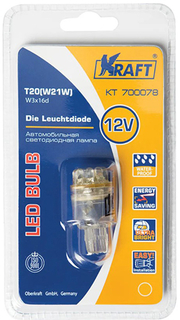 Лампа автомобильная Kraft T20 W21W W3x16q 12v 9 LEDs Yellow (KT 700078)