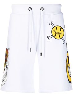 Philipp Plein шорты с кулиской и нашивками