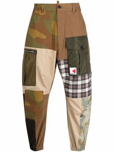 Dsquared2 брюки в технике пэчворк